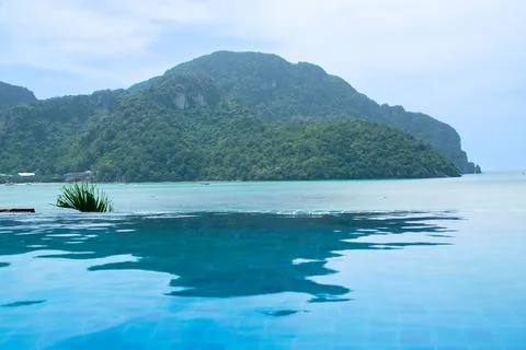 Views from infinity pool in Koh Phi Phi Islands. Stock Photos