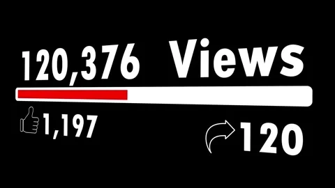 Views, likes and share increasing on black background 스톡 동영상 296544678