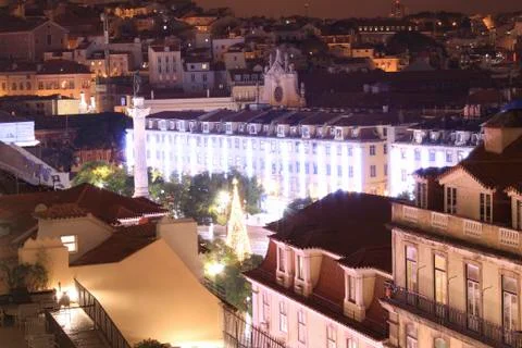 Views of Lisbon at night Stock Photos
