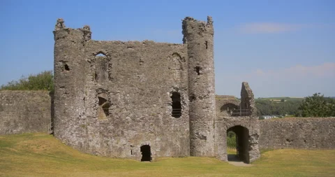 Views of Llansteffan Castlte Stock Footage 227133685