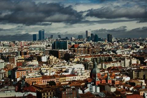 Views of Madrid from a skyscraper Stock Photos
