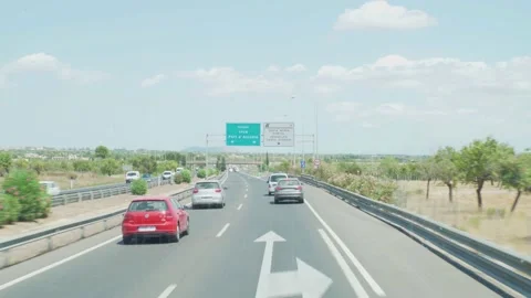 Views of Mallorca from bus window journey trip tourism travel weekend pleasure Stock Footage 132255533