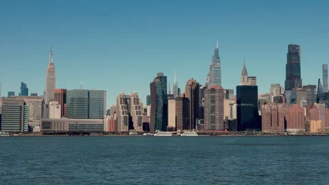 Views of Manhattan from Greenpoint Stock Footage 304469212