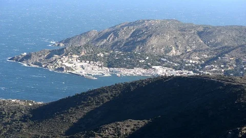 Views from the monastery of Rhodes of the Costa Brava Stock Footage 84653606