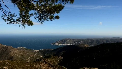 Views from the monastery of Rhodes of the Costa Brava Stock Footage 84653638