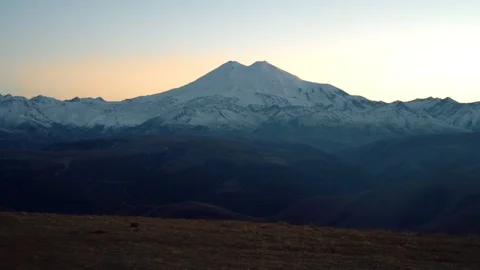 Views of Mount Elbrus Mountain Ranges Stock Footage 98450994