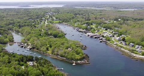 Views of New Harbor waterfront, Bristol, Maine Stock Footage 345299882