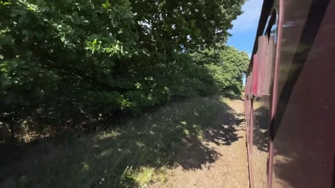 Views from an Old Train Car Across the British Countryside Stock-Footage 201964078