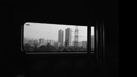 Views outside of a metro train Stock Footage 308073624