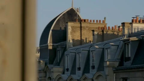 Views of the Parisian rooftops with a nice sunset light Stock Footage 274260326