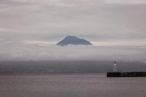 Views of Pico Mountain, the highest point in Portugal Stock Photos