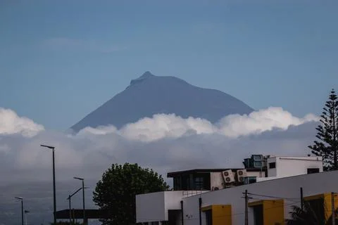 Views of Pico Mountain, the highest point in Portugal Stock Photos