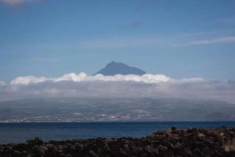 Views of Pico Mountain, the highest point in Portugal Stock Photos