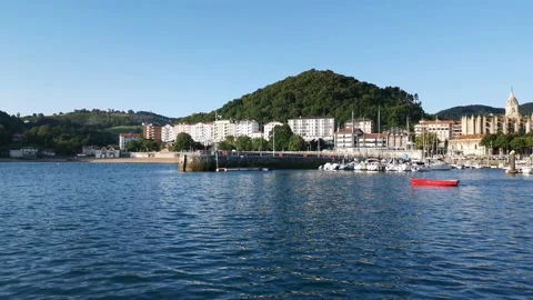 Views of the port of Lekeitio Stock Footage 133464963