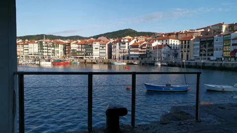 Views of the port of Lekeitio Stock Footage 133465845