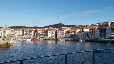 Views of the port of Lekeitio Stock Footage 133465908
