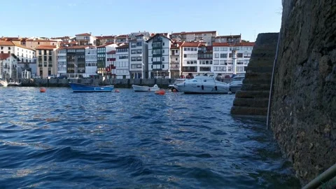 Views of the port of Lekeitio Stock Footage 133465971