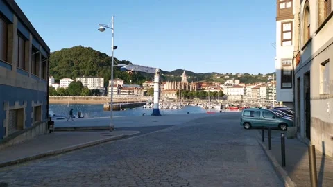 Views of the port of Lekeitio Stock Footage 133466034