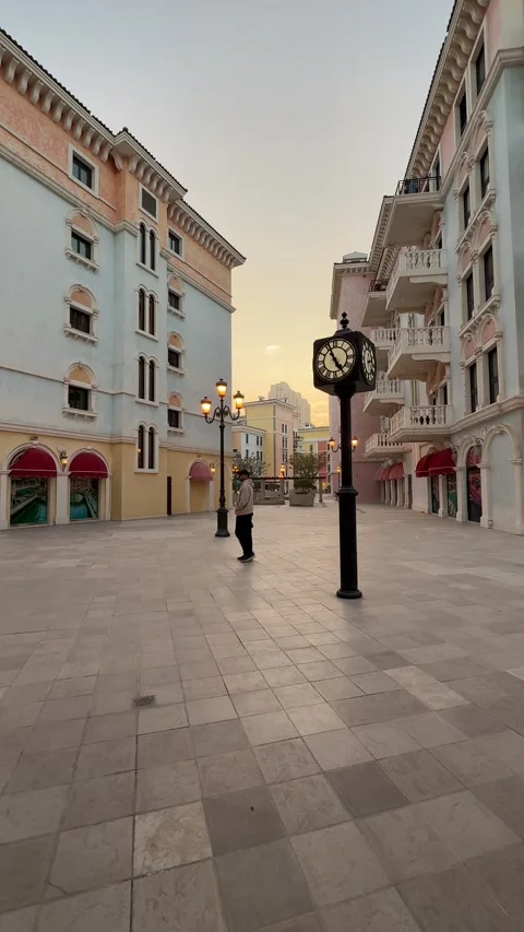 Views of Qanat Quartier, Doha, Qatar- January 13, 2026 Stock Footage 325902845