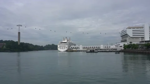 Views of the Resort World Cruise docking at the Singapore Cruise Centre Stock Footage 233564192