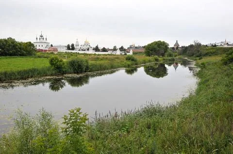 Views of the river and monastery in Suzdal, Russia Stock Photos