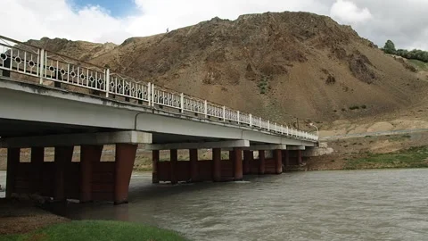 Views Of The River Chuya And Chuysky Trakt. Stock Footage 94375035