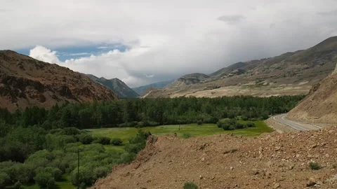 Views Of The River Chuya And Chuysky Trakt. 库存影片 94375128