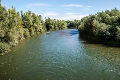 Views of the River Esla Stock Photos
