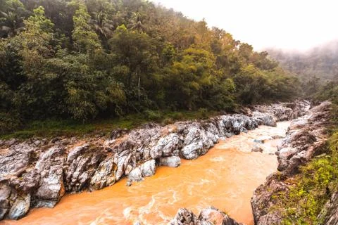 Views of the river in the mountains Stock Photos