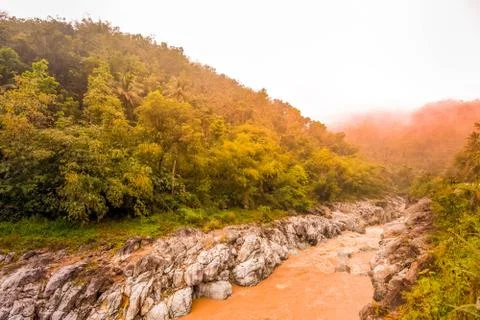 Views of the river in the mountains Stock Photos