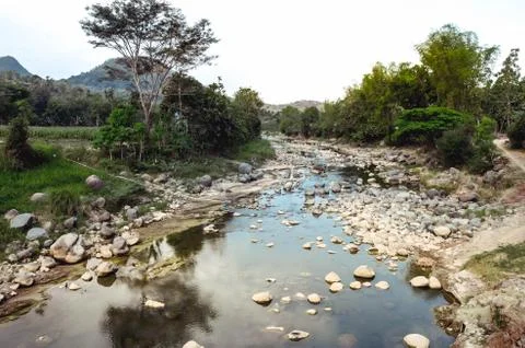 Views of the river in the mountains Stock Photos