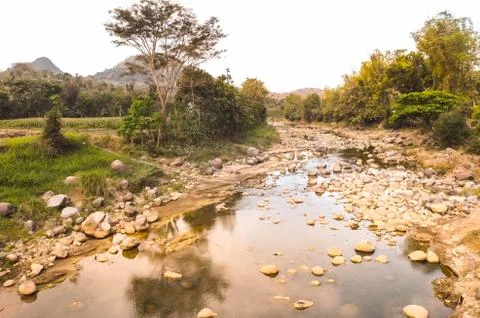 Views of the river in the mountains Stock Photos