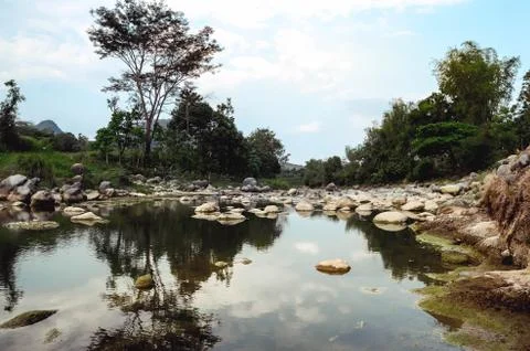 Views of the river in the mountains Foto stock
