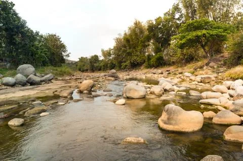 Views of the river in the mountains Stock Photos