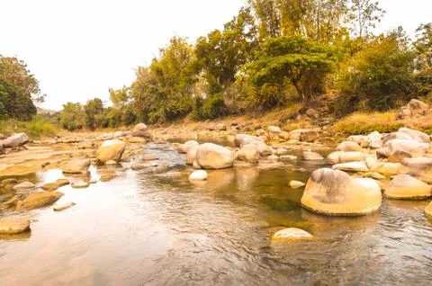Views of the river in the mountains Stock Photos