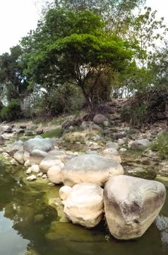 Views of the river in the mountains Foto stock