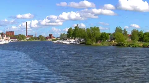 Views of the river Pregel, timelapse Vídeo Stock 51242632