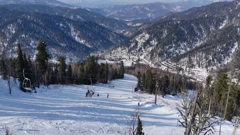 Views of the ski resort Teletski. Stock Footage 268008680