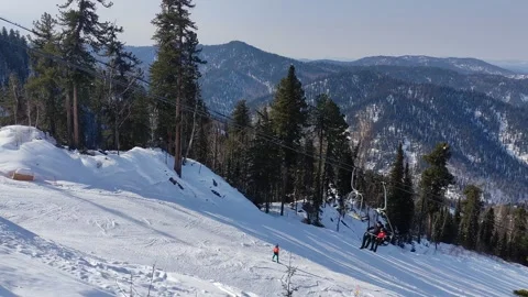 Views of the ski resort Teletski. Stock Footage 268008821