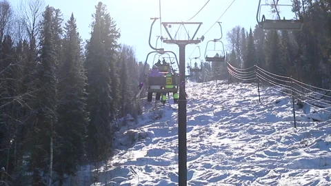 Views of the ski resort Teletski. Stock Footage 268708721