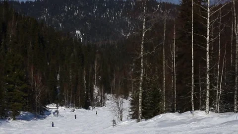 Views of the ski resort Teletski. Stock Footage 268708791