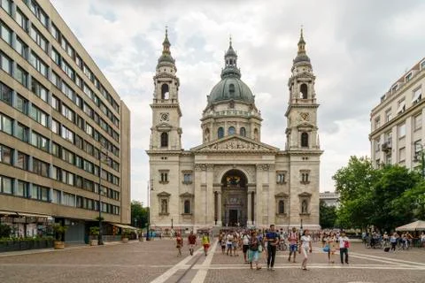 Views of St. Stephen's Basilica in Budapest. Stock Photos