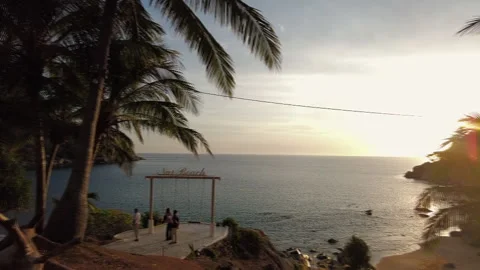 Views of Sun set on the sea with Phi Phi Lay Island, Krabi Province, Thailand Stock Footage 151475324