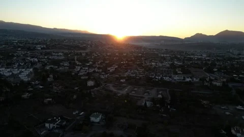 Views of villas at sunset Stockbeeldmateriaal 292034503