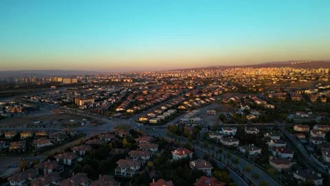 Views of villas at sunset Stockbeeldmateriaal 292034710