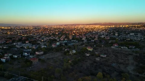 Views of villas at sunset Stockbeeldmateriaal 292034732