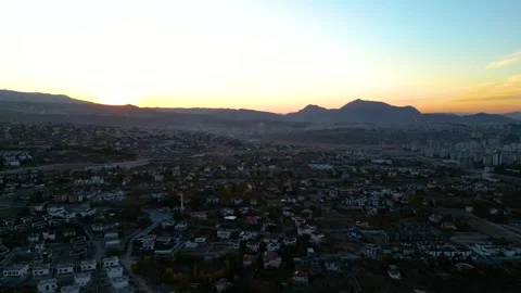 Views of villas at sunset Stockbeeldmateriaal 292035011