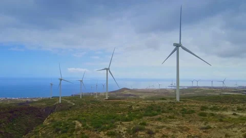 Views of windmills Stock Footage 233231841