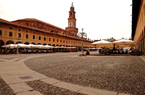 Vigevano, Piazza Ducale. Stock Photos