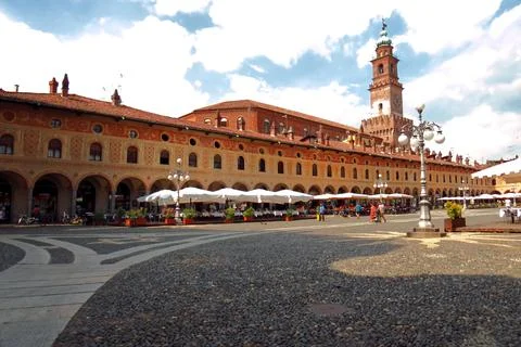 Vigevano, Piazza Ducale. Stock Photos